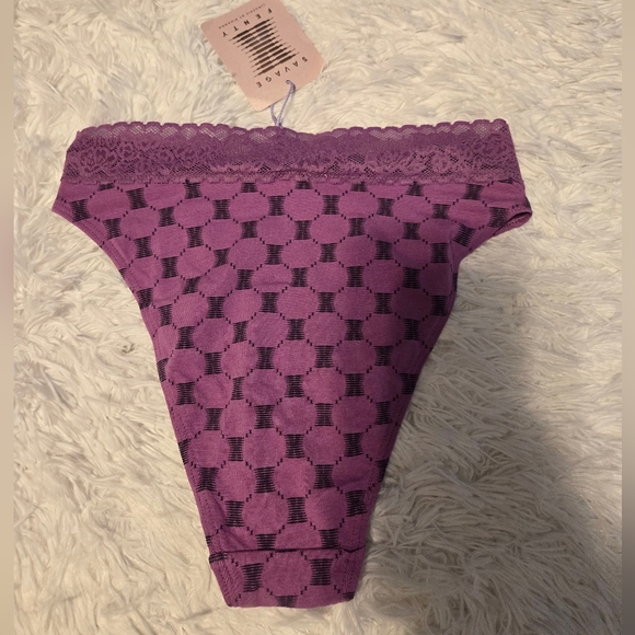 NWT Savage X Fenty Cotton Essentials Lace Trim High Leg Bikini Bottom Size XS - Picture 3 of 7